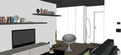 3d Living room design - Vue de l'espace détente