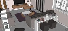 3D Design Living Room/Living Room - détail de la console