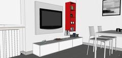 3D Design Living Room/Living Room - détail d'un mur