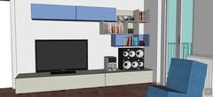 3D Design Living Room/Living Room - détail d'un mur