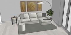  3D Design Living Room/Living Room - vue sur le canapé