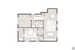 Plan de l'appartement de 80 m²