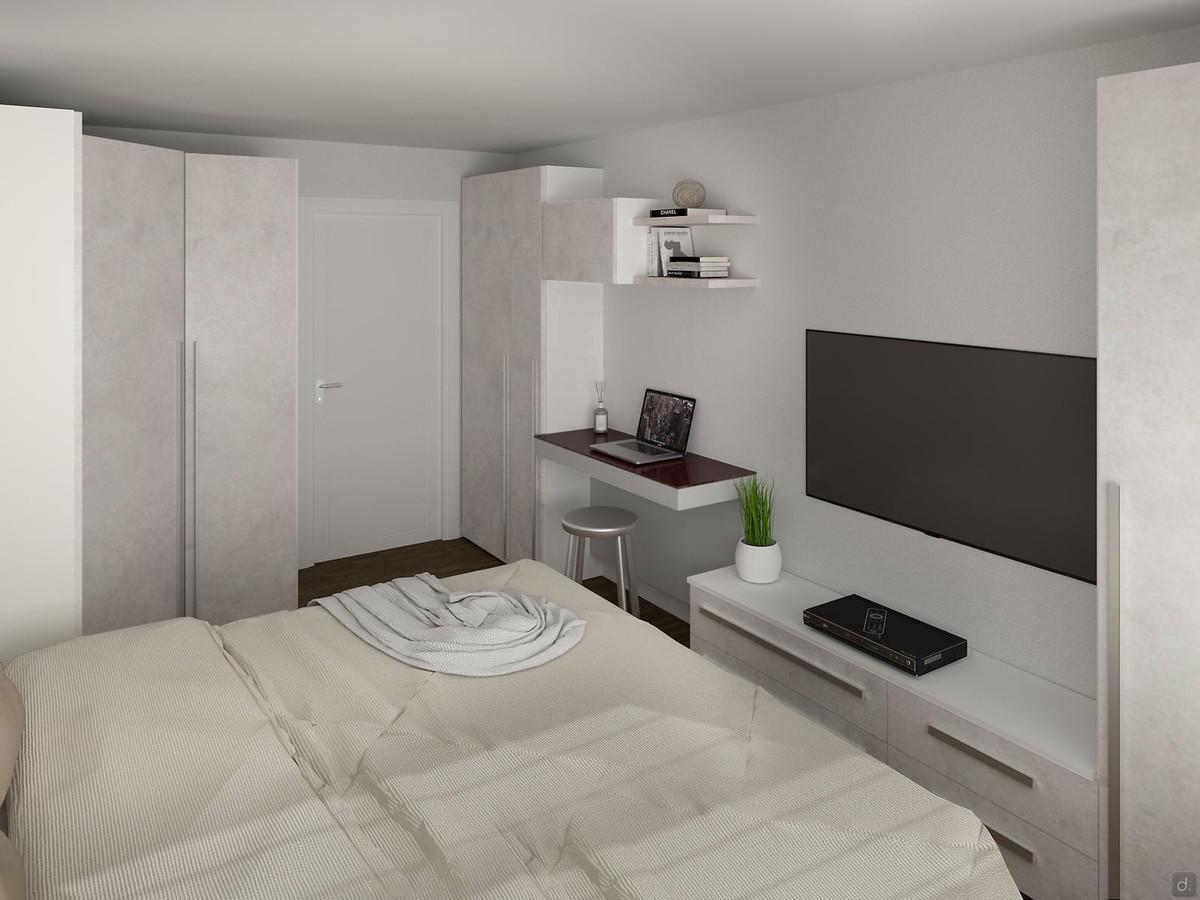 Projet pour chambre avec coin bureau - crépi