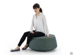 Exemple de l'assise et des proportions du pouf Cobalto rond