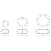 Modèles et Dimensions du pouf moderne circulaire revêtu Alias