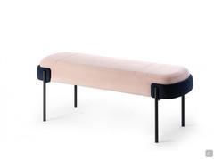 Banquette Just en tissu rose et structure noire