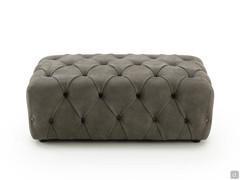 Pouf capitonné chesterfield moderne Bellagio revêtu en cuir