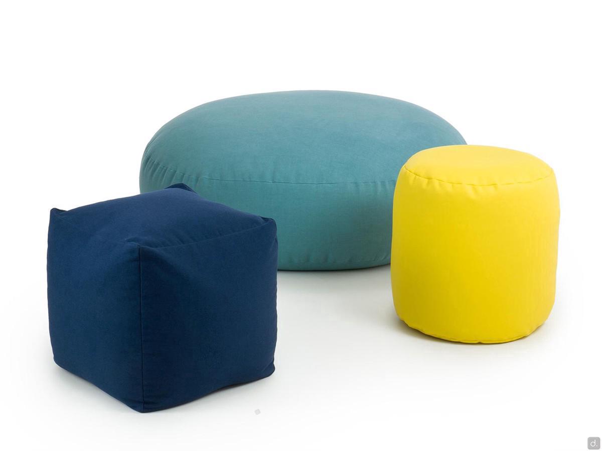 Trio de poufs Cherie Soft aux rembourrages moelleux en tissu ou simili cuir