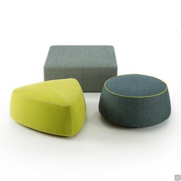 Poufs repose pieds bombé Cobalto en tissu