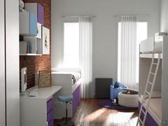 Progettazione 3D Cameretta - render