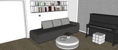  3D Design Living Room/Living Room - vue sur le canapé 