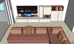  3D Design Living Room/Living Room - vue sur l'espace TV