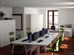 Projet de bureau moderne - espace de bureau rendu