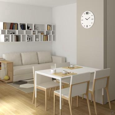 Progettazione 3D Open Space - render salotto