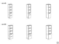 Colonne Oasis lanaderia avec compartiments ouverts - modèles disponibles en 45 et 60 cm de largeur