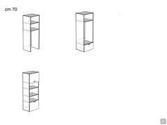 Colonne Oasis lanaderia avec compartiments ouverts - modèles disponibles avec une largeur de 70 cm