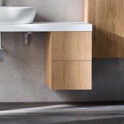 Base per arredo bagno Atlantic a 2 cassetti cm 35 h.50 in legno impiallacciato rovere rusticato miele 810