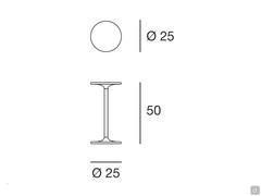 Schema dimensioni del tavolino rotondo Miller