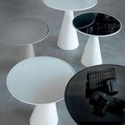 Table basse avec plateau en verre Peyote de Cattelan, finition blanc, gris (non disponible) et graphite