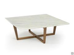 Table basse avec plateau en marbre Blanc de Carrare