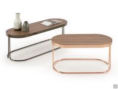 Table basse avec plateau en noyer Cora