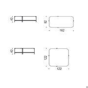Modèles et Dimensions de la table basse Biplane de Cattelan