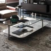 Table basse avec plateau supérieur en verre cristal Biplane de Cattelan