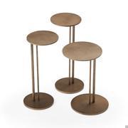 Trois tables basses Sting de Cattelan en métal vernis brushed bronze