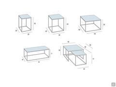 Table d'appoint Tania - Modèles et dimensions