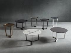 Terry Table basse ronde avec plateau - également disponible avec plateau HPL lisse ou Fenix, métal laqué ou structure métallique