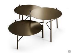 Dawson Tables basses avec plateau et cadre en métal peint en bronze