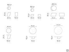 Table basse Pisa de Bonaldo - Modèles et Dimensions