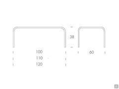 Table basse design en verre Classic - Schéma dimensionnel