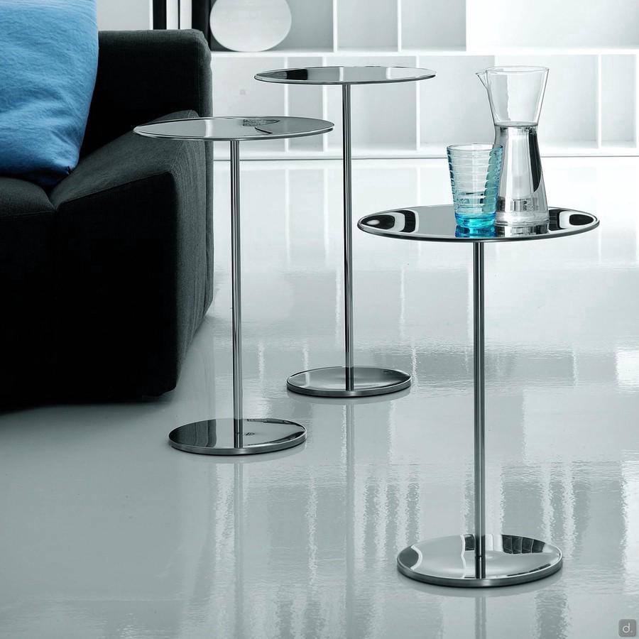 Table d'appoint ronde en inox Gliss par Cattelan 