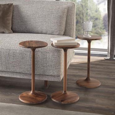 Petite table d'appoint ronde en bois massif Miller