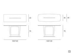 Dessins et dimensions de la table console en bois massif Moses