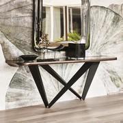 Console design Westin de Cattelan avec plateau en pierre Keramik et angles arrondis