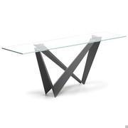 Console de design avec plateau en verre cristal Westin de Cattelan