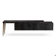 Design unique et original pour la table console City de Cantori en frêne SN laqué noir