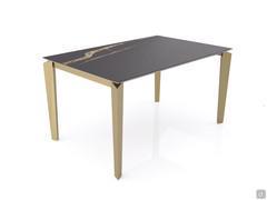 Table de cuisine moderne Freddie avec plateau en verre-céramique