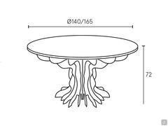 Plan et dimensions de la table ronde Birch