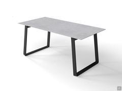 Gladio - Table avec plateau imitation pierre 160 x 90 cm en stratifié