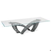 Table design en cristal et acier Hystrix par Cattelan