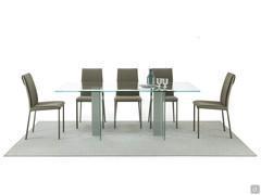 Table en verre avec double base de design Erin