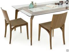 Table Ethan avec structure en noyer canaletto