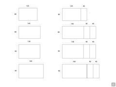 Schémas et dimensions de la table Albus dans les modèles fixes et rectangulaires extensibles avec deux rallonges