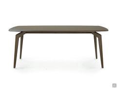 Table Ethan avec pieds et plateau en frêne teinté tabac