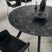 Plateau rond en mélaminé HPL stratifié Noir Empire pour la table Jason