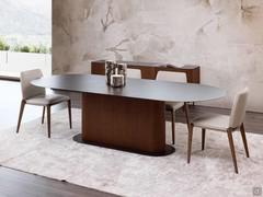 Table elliptique design Savannah, pour 8 ou 10 convives selon la longueur