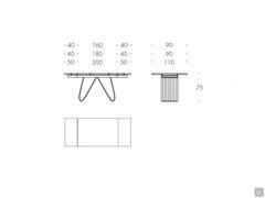 Modèle et Dimensions : plateau rectangulaire extensible 